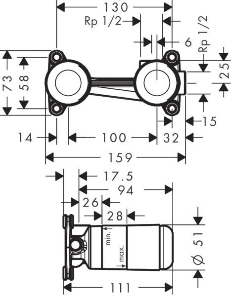Hansgrohe İç Set - Ankastre Lavabo Bataryası 13622180