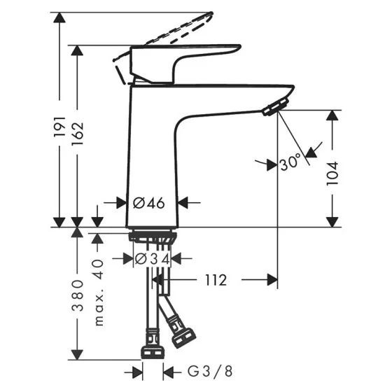 Hansgrohe Talis E Satin Beyaz Lavabo Bataryası 71712700