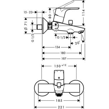 Hansgrohe Focus E2 Banyo Bataryası 31940000