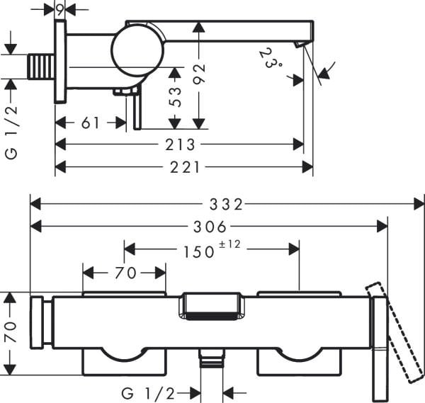 Hansgrohe Tecturis E Banyo Bataryası 73420000