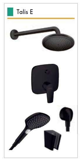 Hansgrohe Talis E Satin Siyah Ankastre Duş Seti