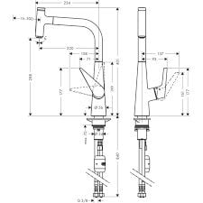 Hansgrohe Talis Select M51 Eviye Bataryası - Çekilebilir El Duşlu 72821000