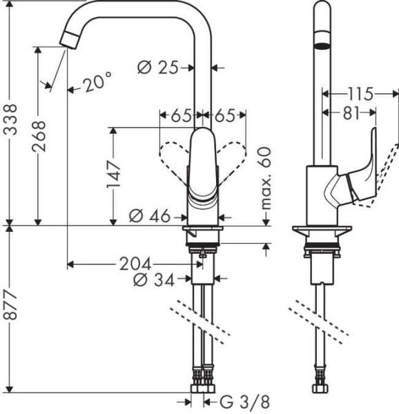Hansgrohe Focus M41 Eviye Bataryası 31820000