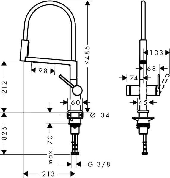 Hansgrohe Talis M54 PowderSpray Eviye Bataryası 72861000