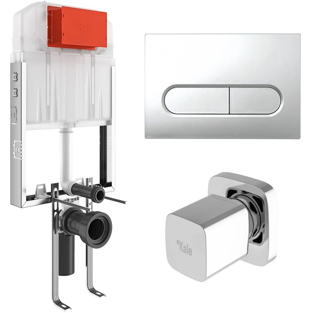 Kale Triton İnce Gömme Rezervuar + Parlak Krom Capsule Panel + V200 Ankastre Stop Valf 310200500104