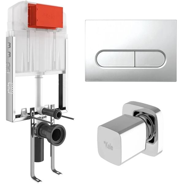 Kale Triton İnce Gömme Rezervuar + Parlak Krom Capsule Panel + V200 Ankastre Stop Valf 310200500104