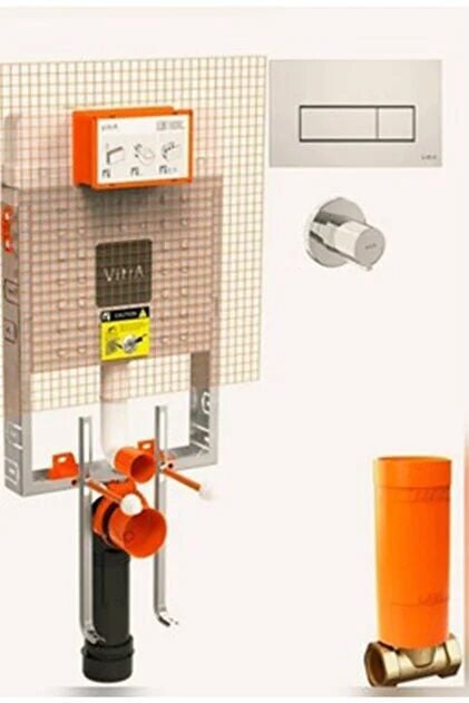 Vitra Gömme Rezervuar Seti (Parlak Krom Panel + Ankastre Stop Valf dahil)