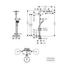 Hansgrohe Raindance Select S Satin Siyah Termostatik Bataryalı Duş Kolonu 27633670